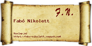 Fabó Nikolett névjegykártya